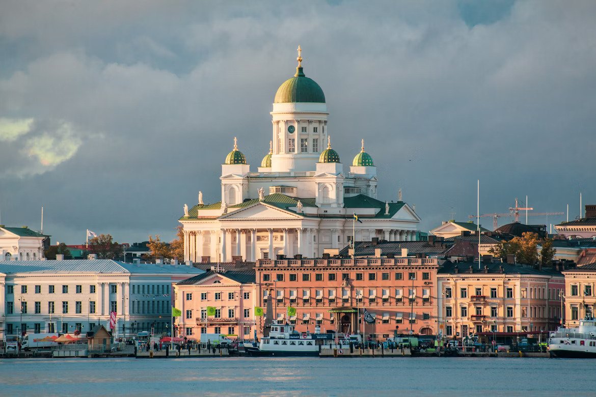 Helsinki Cathedral rises above the harbor’s rhythm. (Photo by Tapio Haaja)